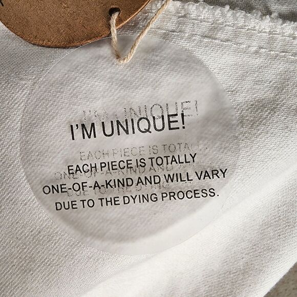 White Destressed Destroyed Classic Jean Jacket 100% Cotton Twill Honey Punch NWT - Picture 5 of 8